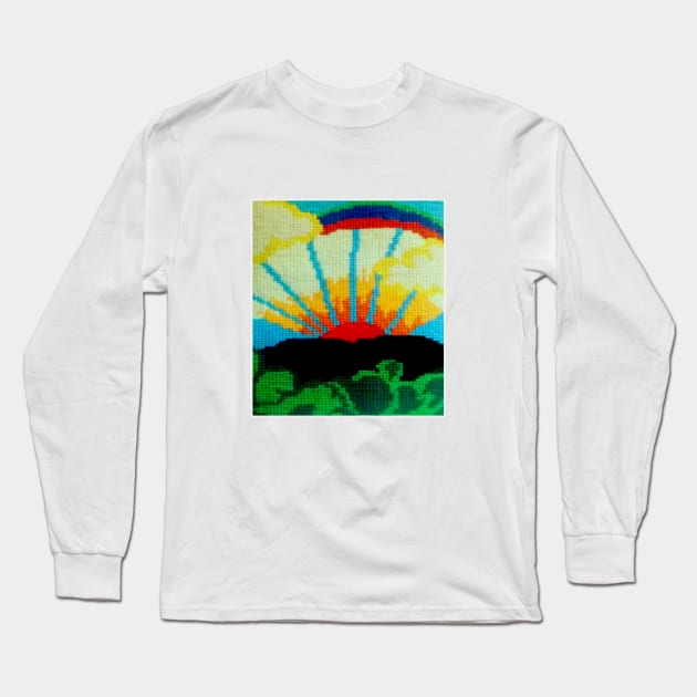 Sunrise Tapestry Long Sleeve T-Shirt by KatareyDesigns